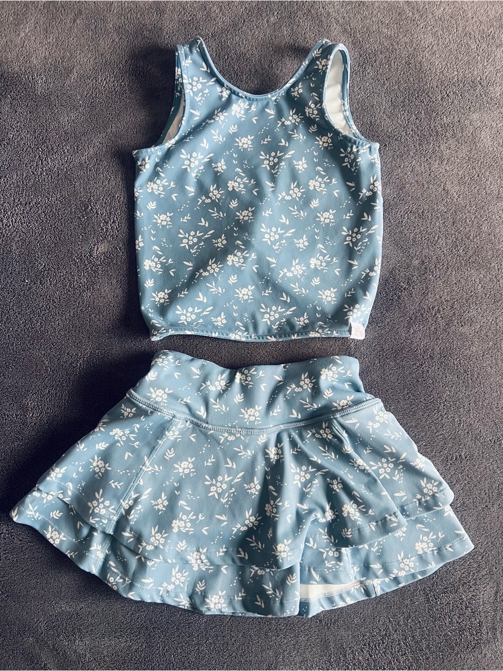 ❤️SweetHoney Blue Floral Skirted Set, GUC